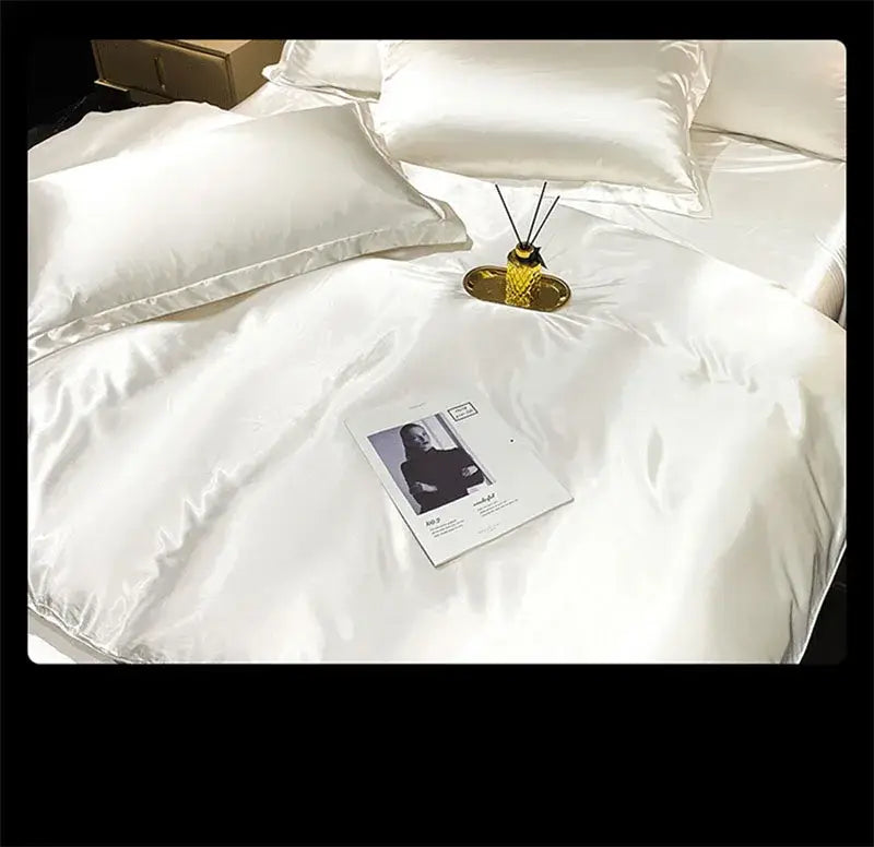 Luxurious dark green mulberry silk bedding set bedroom duvet cover