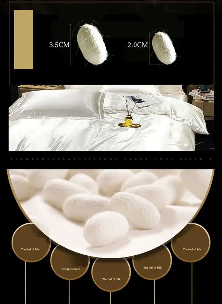 Luxurious silver satin duvet cover bedroom bedding set