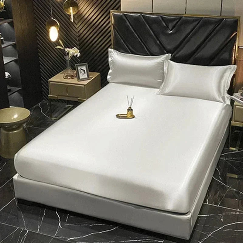 Luxurious teal mulberry silk bedding set for the bedroom