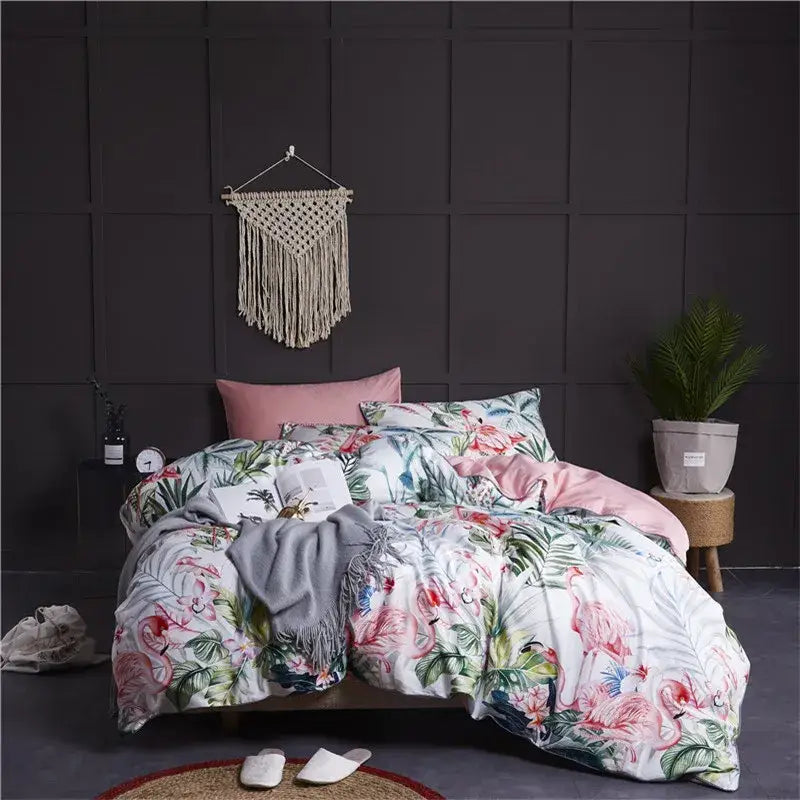 Luxury teal & brown egyptian cotton duvet cover bedroom bedding set