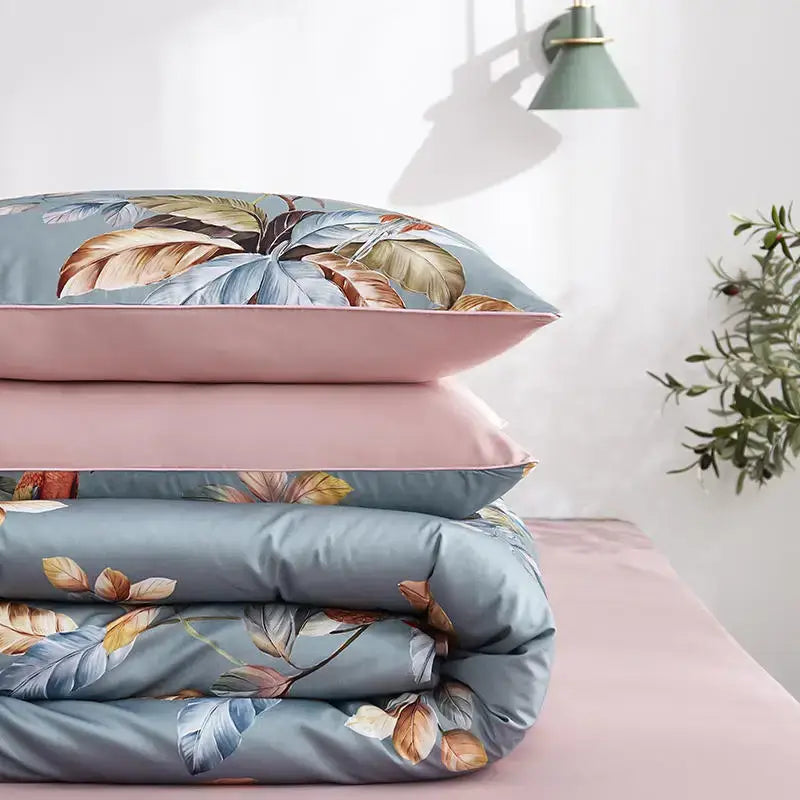 Luxury floral white egyptian cotton duvet cover bedroom set