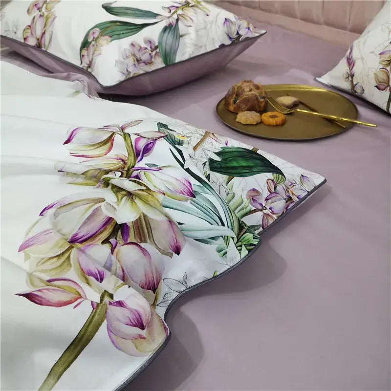 Tropical flamingo navy blue duvet cover bedroom bedding set
