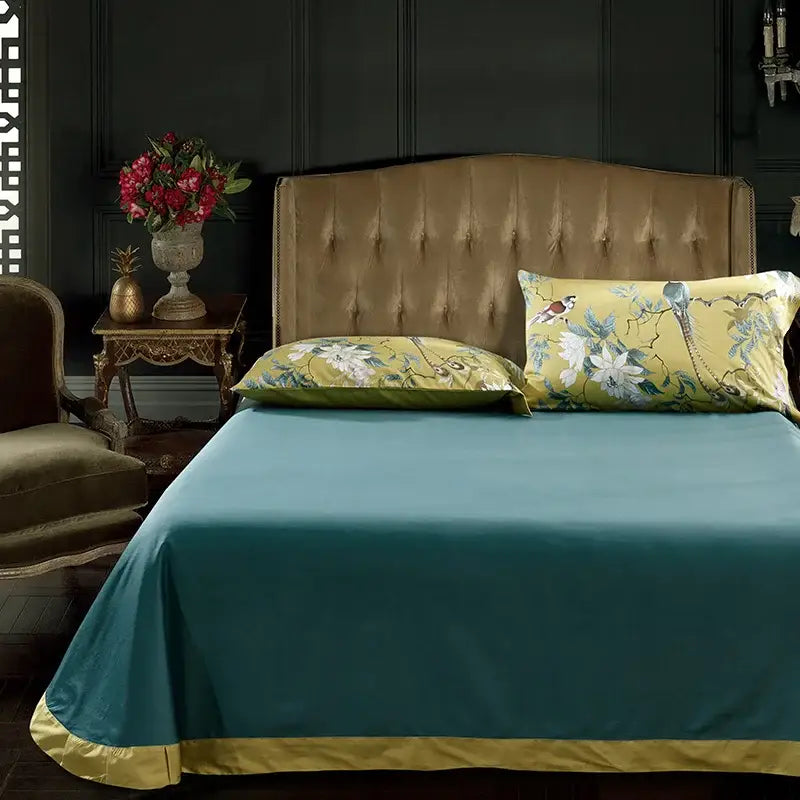Tropical flamingo navy blue duvet cover bedroom bedding set