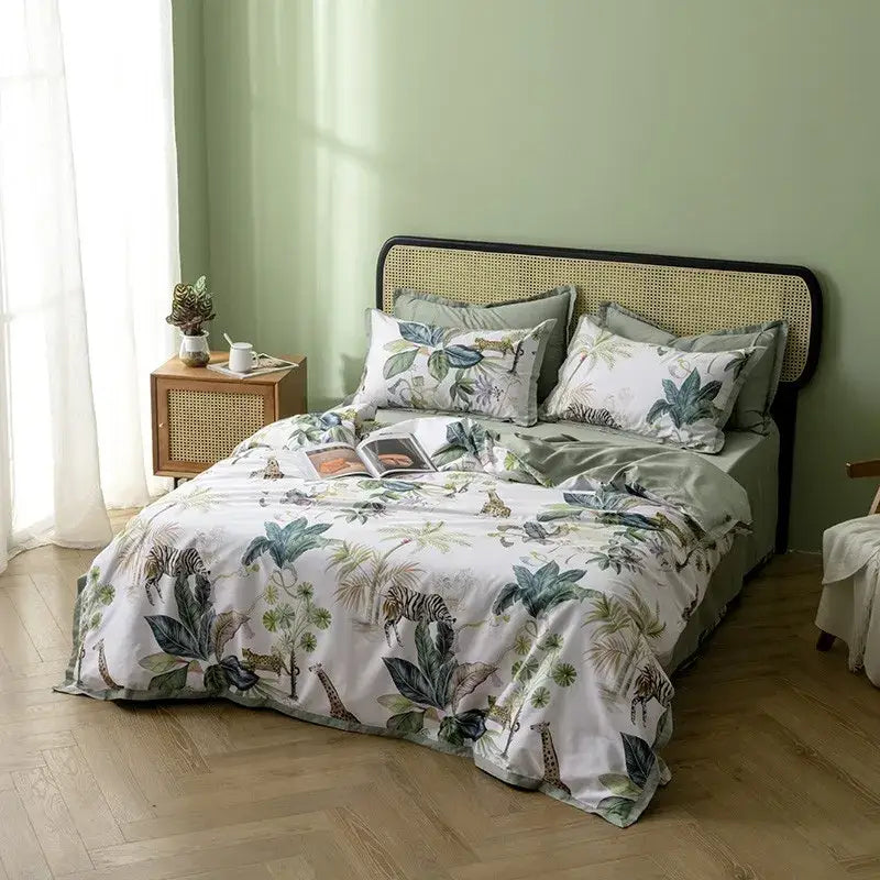 Navy blue feather egyptian cotton duvet cover set bedroom bedding
