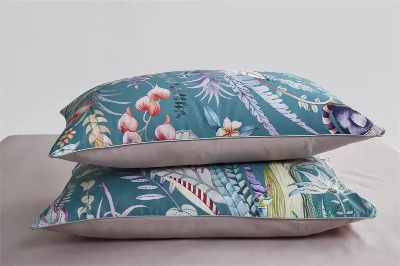 Navy blue feather egyptian cotton duvet cover set bedroom bedding