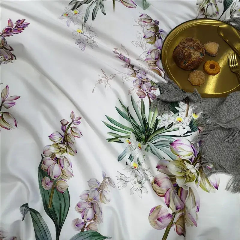 Luxury teal & brown egyptian cotton duvet cover bedroom bedding set
