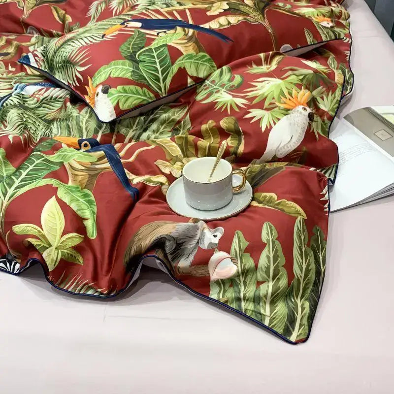 Navy blue feather egyptian cotton duvet cover set bedroom bedding