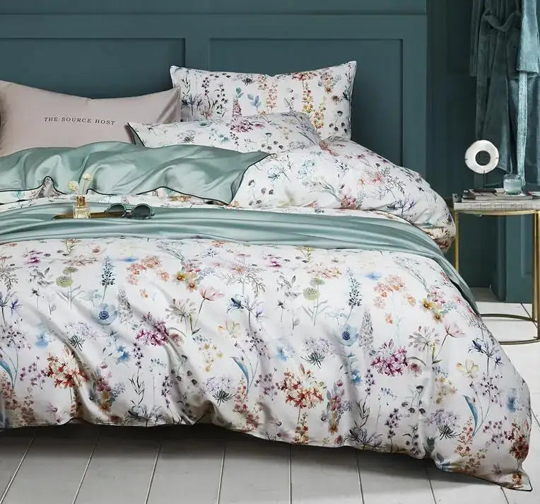 Tropical flamingo navy blue duvet cover bedroom bedding set