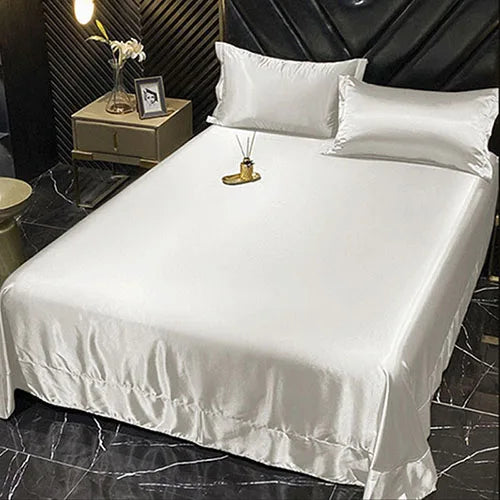 Luxury silver & gold silk bedding set bedroom duvet cover