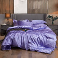 Luxury lavender satin bedding set – bedroom pcduvet cover