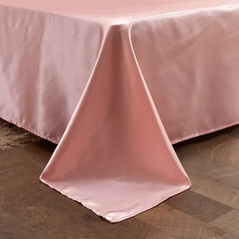 Luxury pink glossy satin 4pc bedding set bedroom pcbed sheet