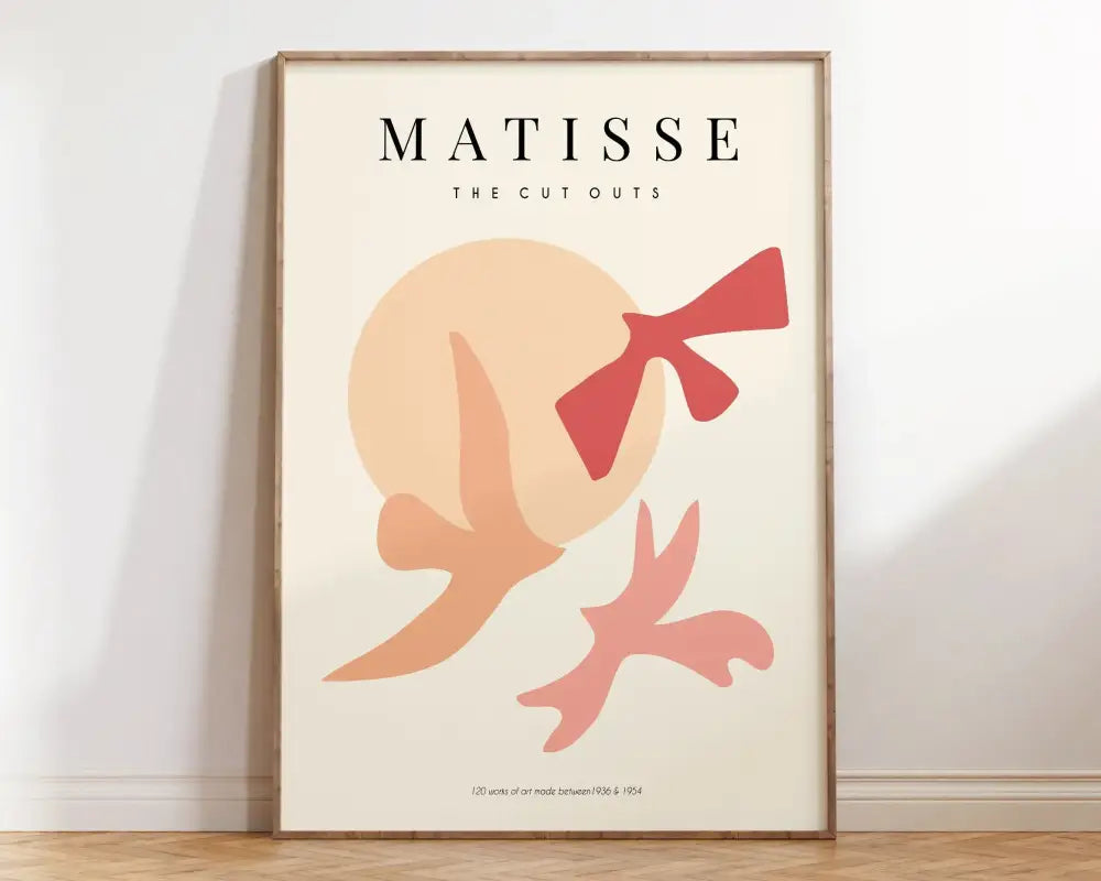 Matisse botanical flower poster orange & pink framed living room art
