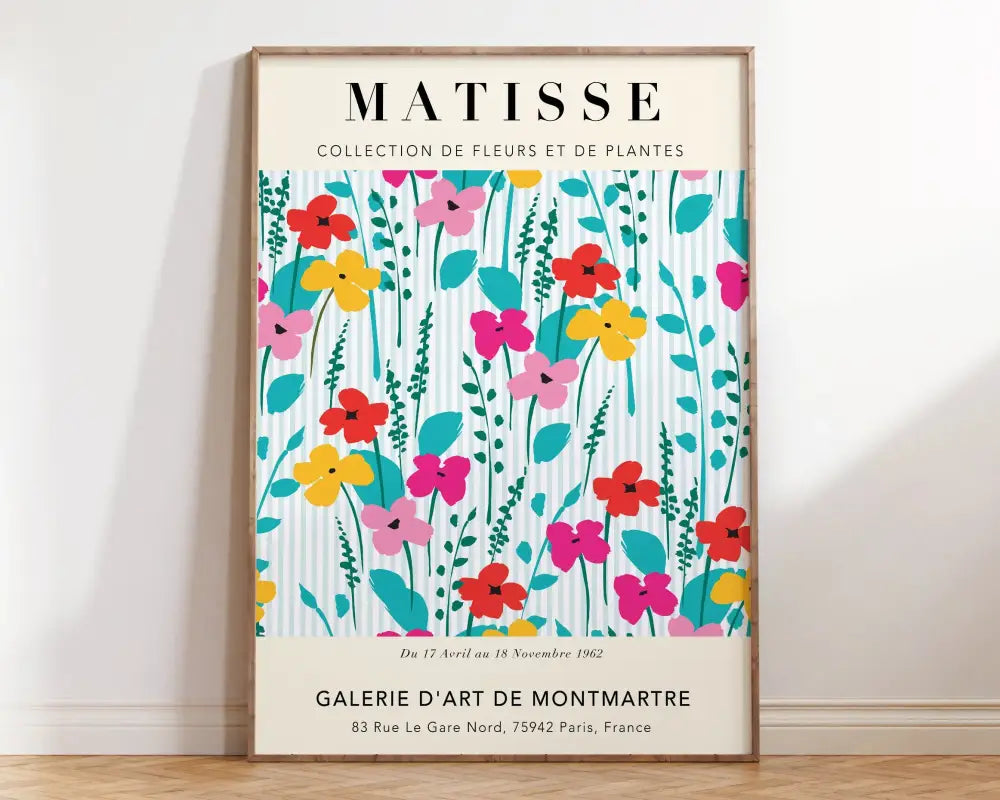 Minimalist black matisse floral art print bedroom wall decor
