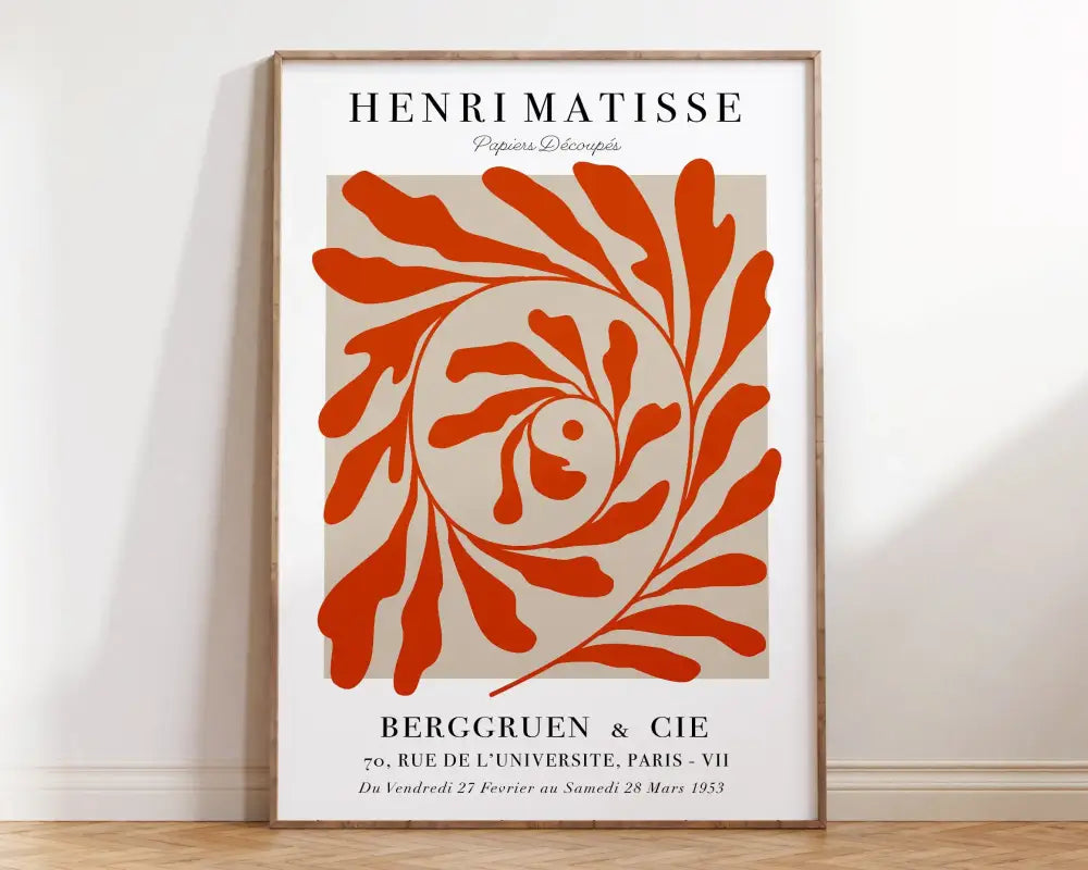 Matisse floral art mint green & yellow framed poster living room decor
