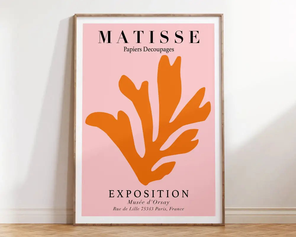 Matisse floral canvas pink and orange seated figure bedroom art