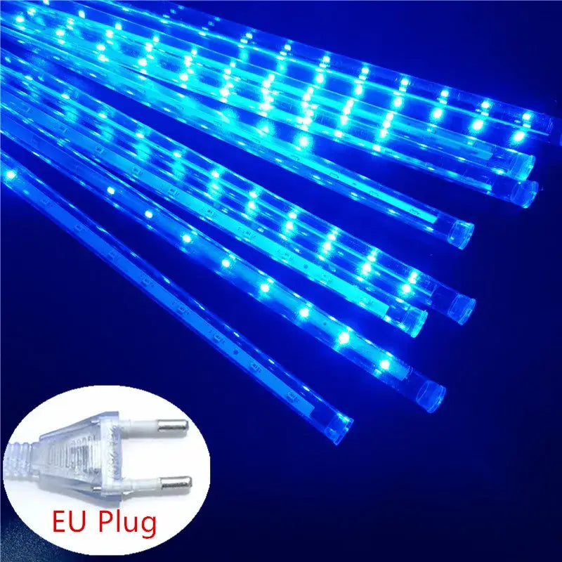 White meteor shower led string lights outdoor garden decor