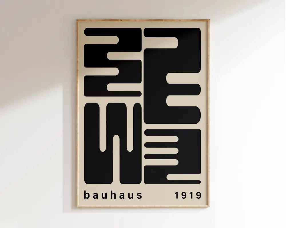 Mid century geometric wall art bauhaus canvas print for living room