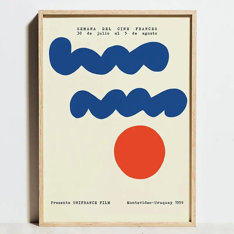 Modern bauhaus exhibition posters orange & black living room art