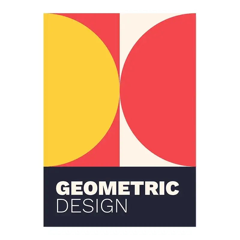 Bauhaus teal & orange abstract canvas art living room wall decor