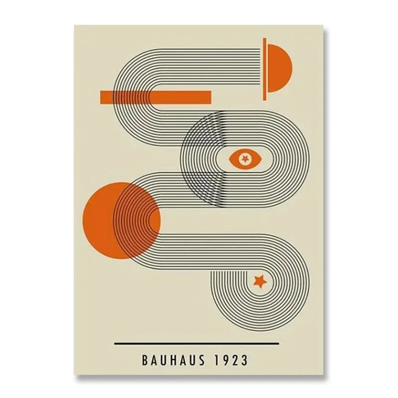 Modern bauhaus canvas print living room abstract geometric poster