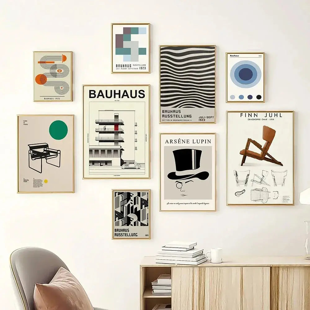 Matisse papiers découpés white bauhaus canvas print living room art