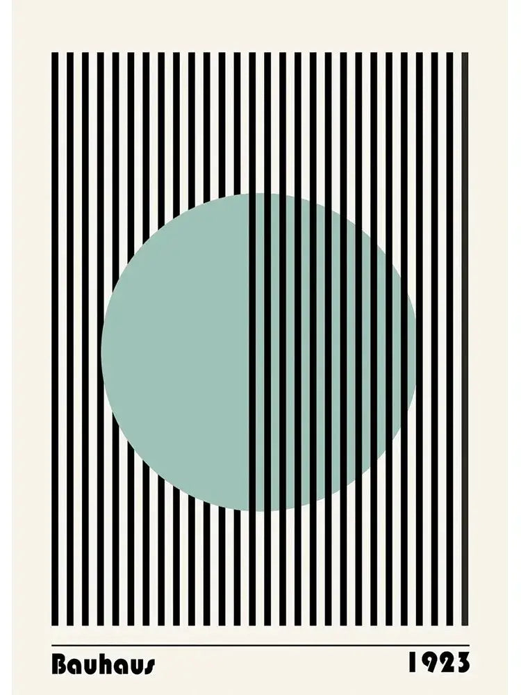 Bauhaus geometric red & blue canvas print decor – living room art