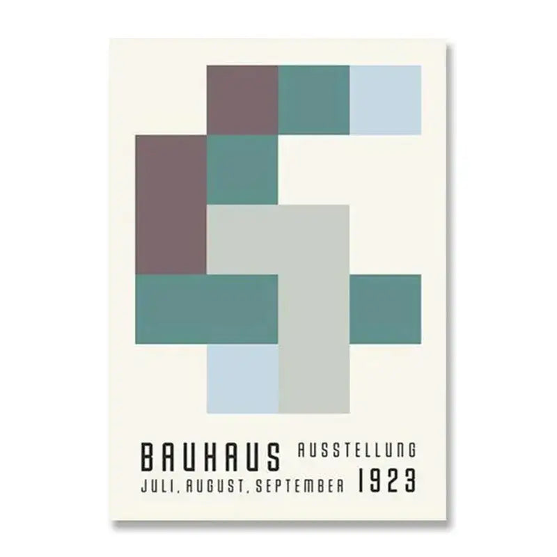 Bauhaus geometric red & blue canvas print decor – living room art