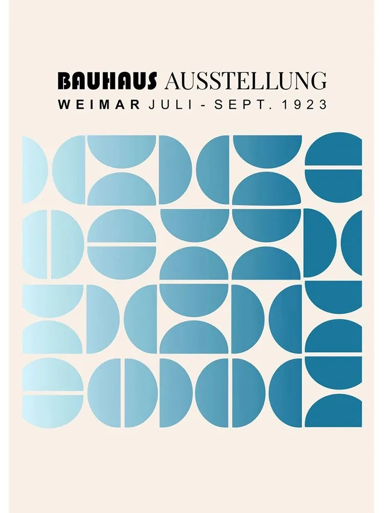 Bauhaus abstract beige and orange wall art canvas print living room