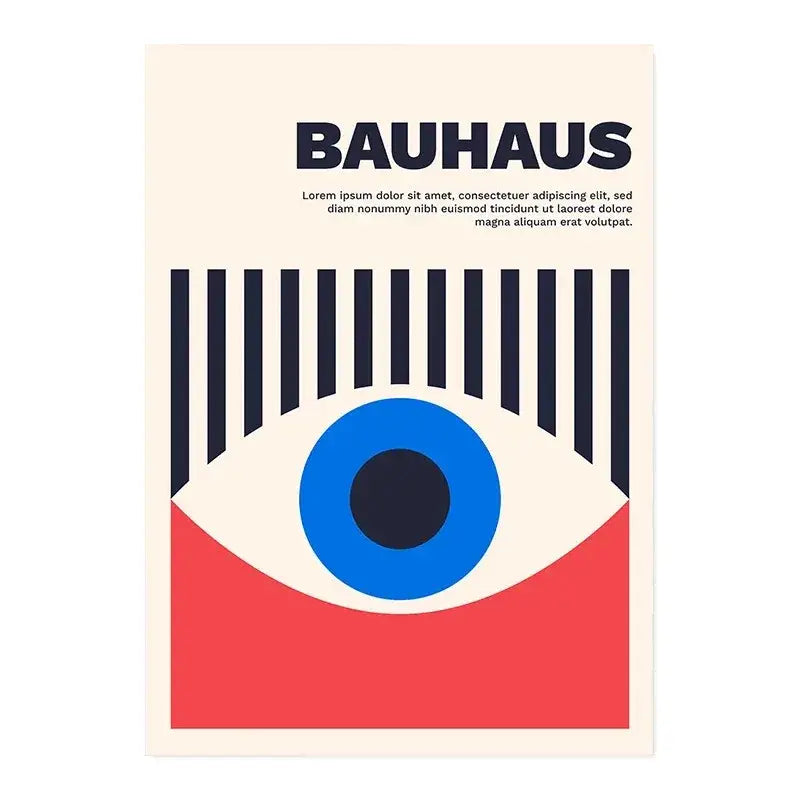 Bauhaus geometric orange & teal minimalist canvas print living room