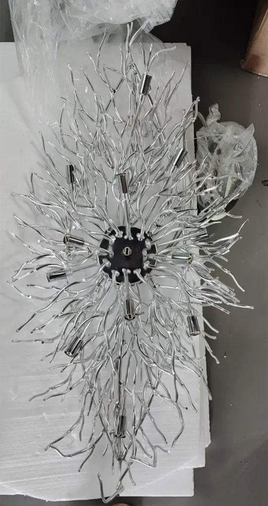 Modern chrome crystal chandelier dining room raindrop pendant light