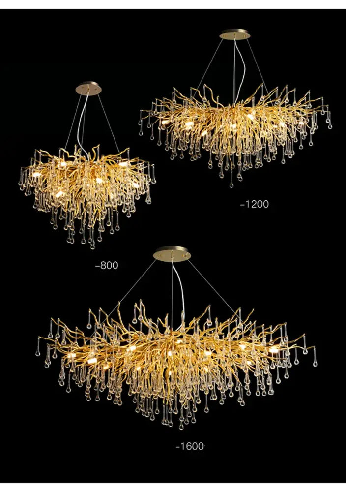 Modern chrome crystal chandelier dining room raindrop pendant light