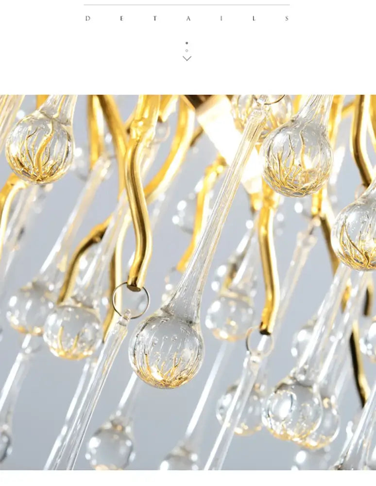 Modern chrome crystal chandelier dining room raindrop pendant light