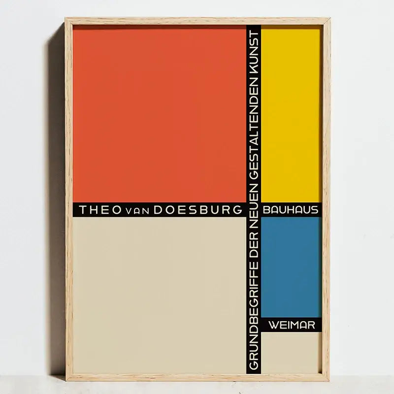 Modern geometric bauhaus exhibition canvas print living room art