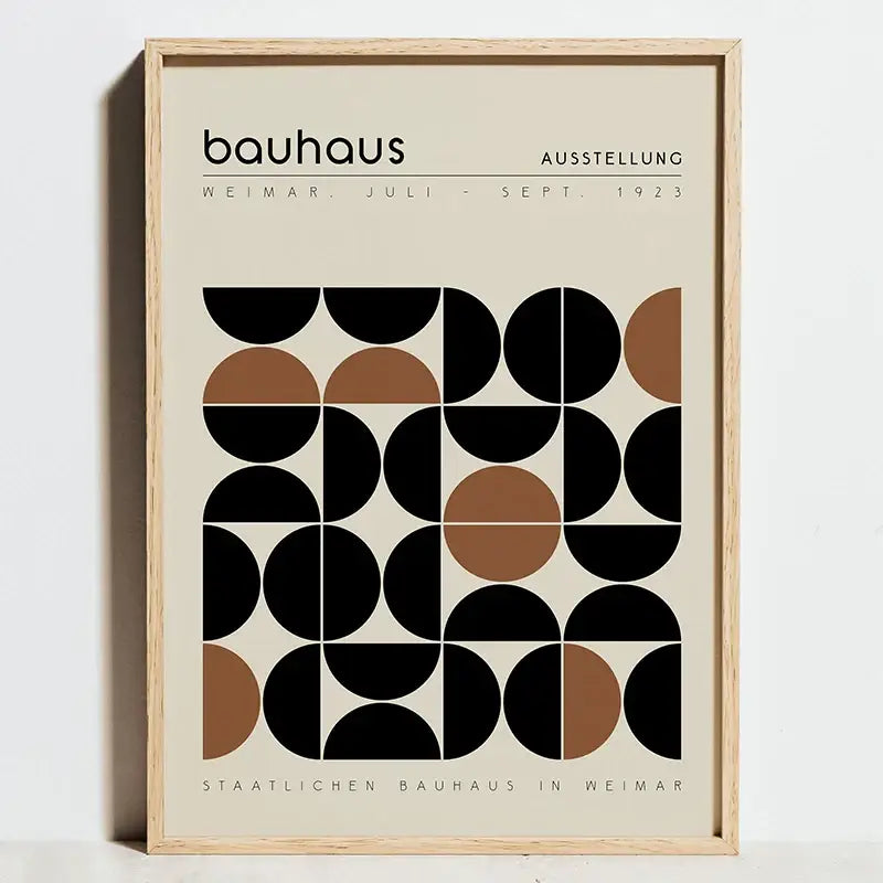 Modern geometric bauhaus exhibition canvas print living room art
