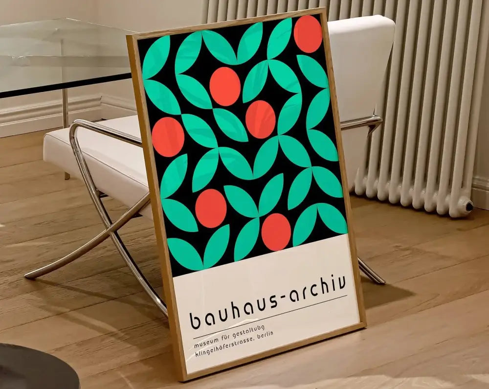 Minimalist bauhaus geometric canvas print living room wall art