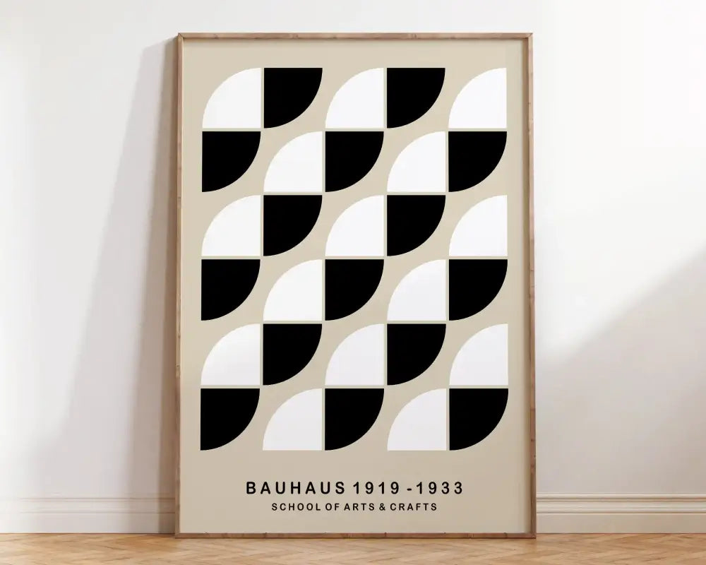 Minimalist bauhaus geometric canvas print living room wall art