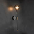 Modern amber glass wall sconce bedroom black & gold light