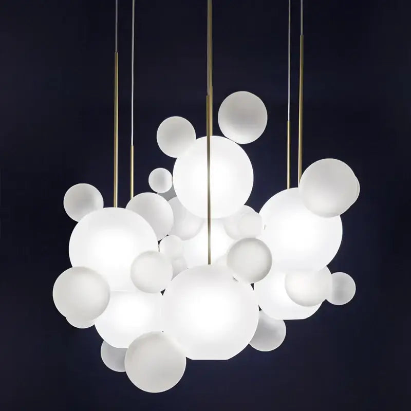 Modern led bubble 15 globe chandelier dining room glass pendant light