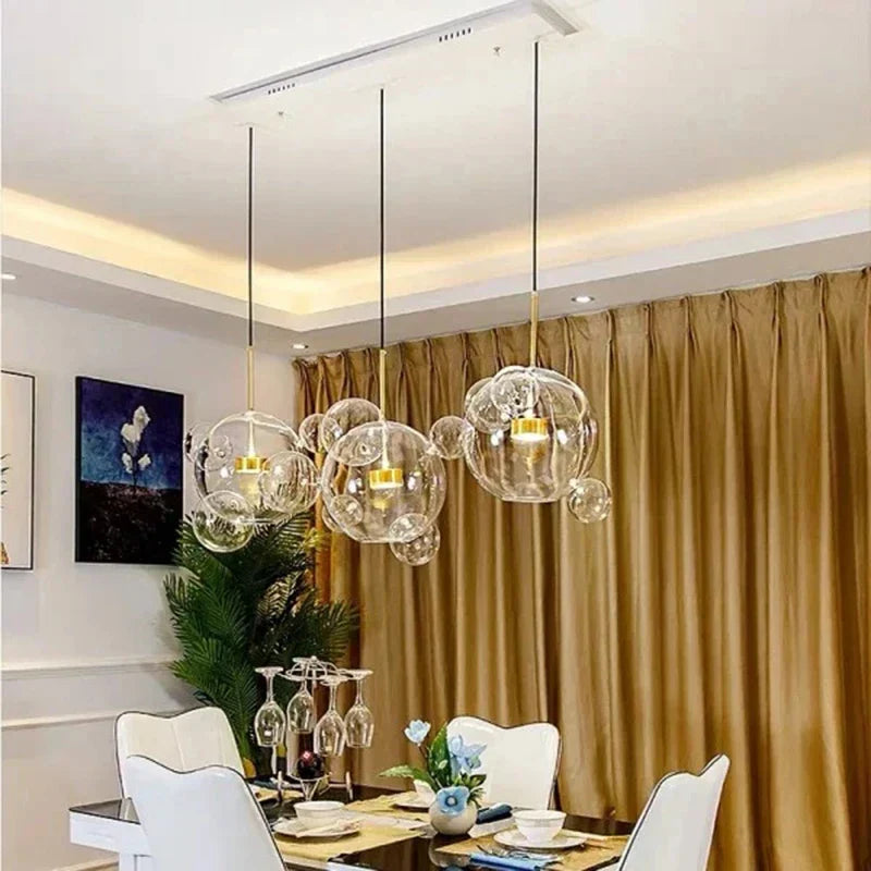 Modern minimalist led bubble chandelier dining room pendant light