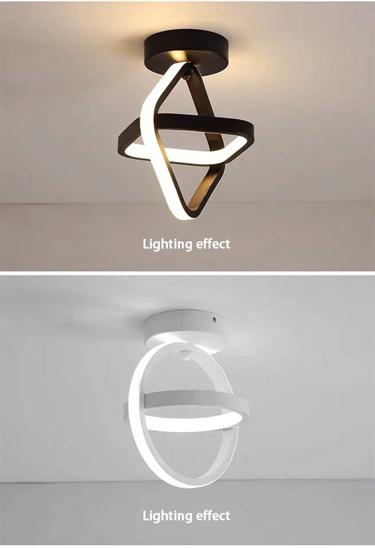 Modern black & white geometric led chandelier living room three color