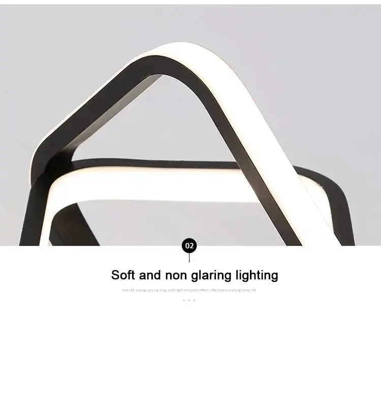 Modern black & white geometric led chandelier living room three color