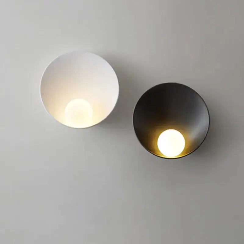Modern matte white & brushed black led wall lights bedroom sconces