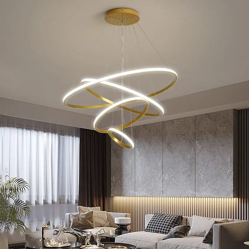 Modern black spiral led pendant lamp warm white dining room