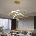 Modern gold spiral led pendant lamp dining room warm white