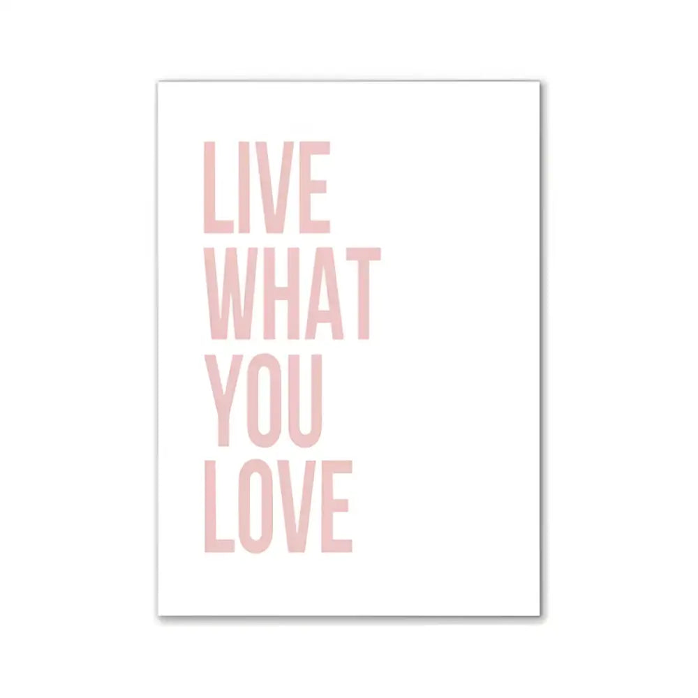 Modern pink aesthetic love wall art bedroom calligraphy print