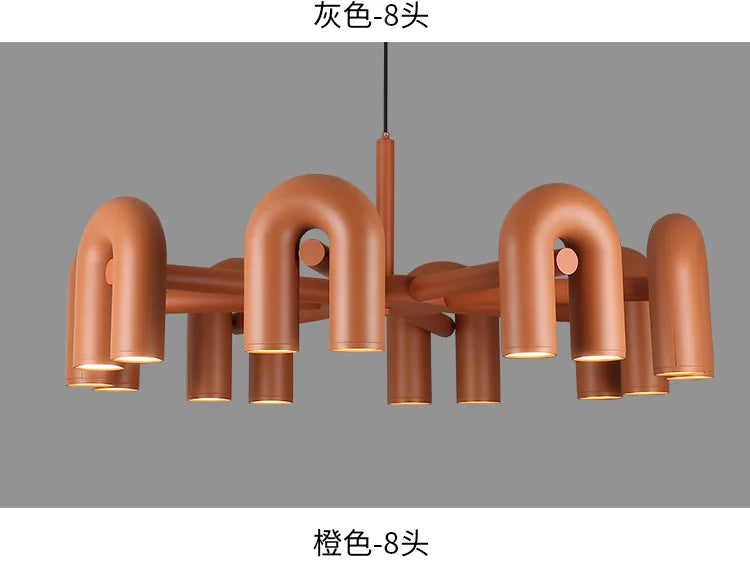 Modern pink neon inquiry led ceiling chandelier bedroom light