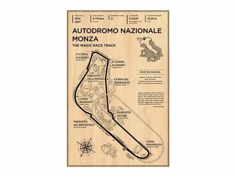 Vintage beige monaco grand prix track canvas art living room decor
