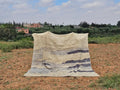 Handmade beige & gray beni mrirt rug living room textured decor