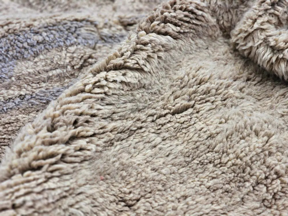 Handmade beige & gray beni mrirt rug living room textured decor