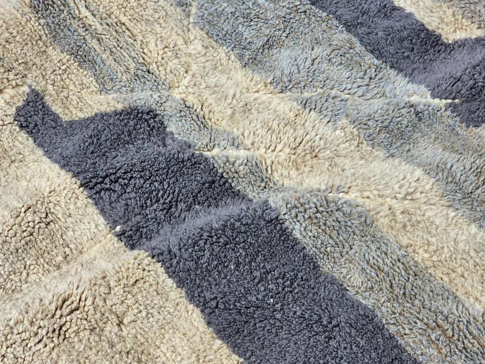 Handmade beige & gray beni mrirt rug living room textured decor